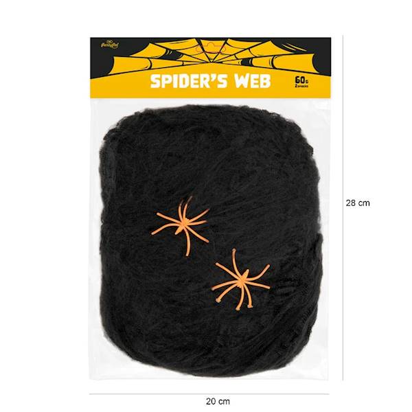 Pajęczyna bawełniana czarna 60g + 2 pająki 512538
