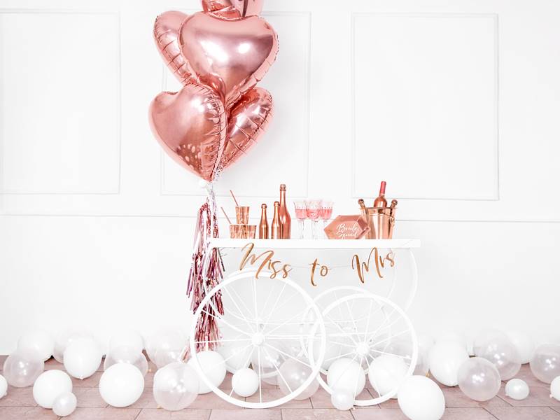 BALON FOLIOWY SERCE ZŁOTY RÓŻ 45CM FB9M-019R PARTY DECO