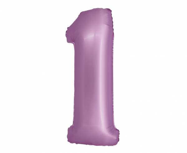 Balon foliowy cyfra 1 76cm fioletowa lawendowa CH-SLW1