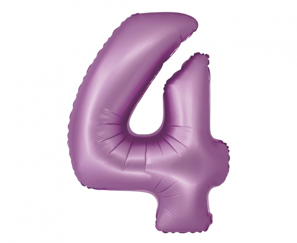 Balon foliowy cyfra 4 76cm fioletowa lawendowa CH-SLW4