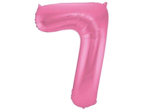 BALON FOLIOWY CYFRA 7 RÓŻOWA MATOWA F65907 