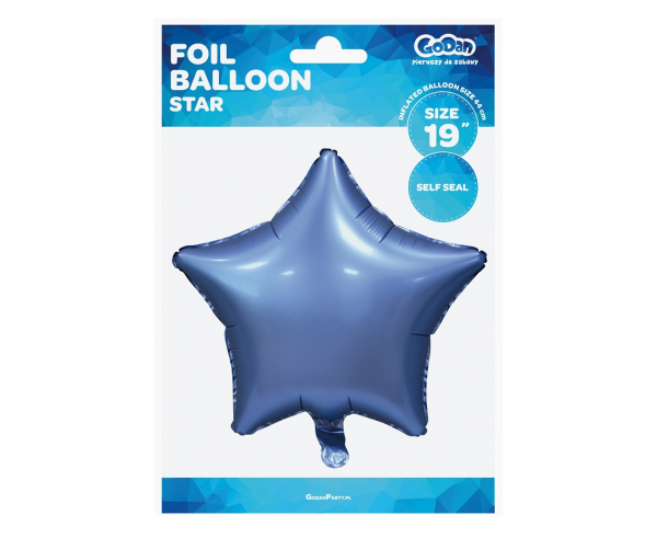 Balon foliowy gwiazdka granatowa matowa 44cm BG-HMBR
