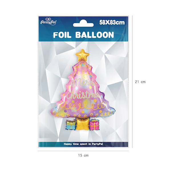 BALON FOLIOWY Choinka różowa 58x83cm 460702