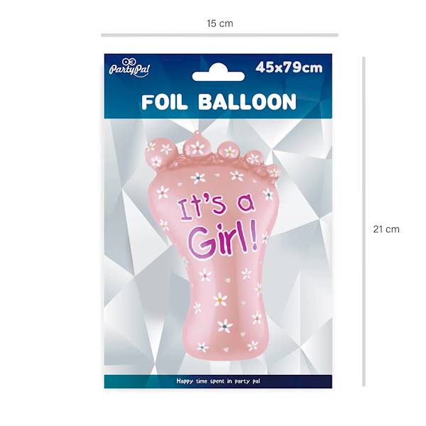 Balon foliowy stópka różowa Its a Girl 45x79 cm 026550