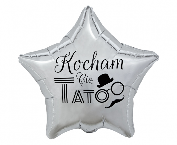 Balon foliowy gwiazdka srebrna Kocham Cię Tato 44cm