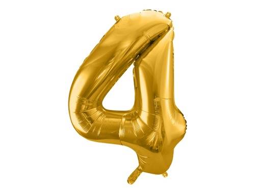 BALON FOLIOWY CYFRA 4 ZŁOTA PARTY DECO FB1M-4-019 
