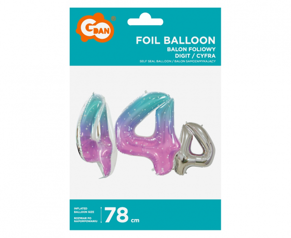 Balon foliowy cyfra 4 kosmos 78cm BC-HKS4