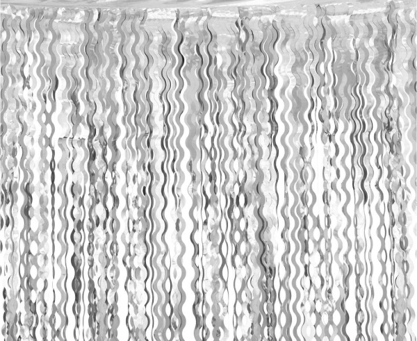 Kurtyna spirale srebrna metaliczne 100x200cm