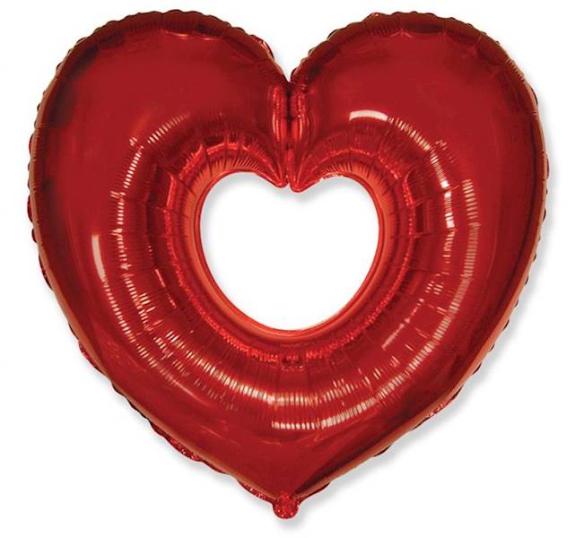Balon foliowy serce otwarte gładkie 