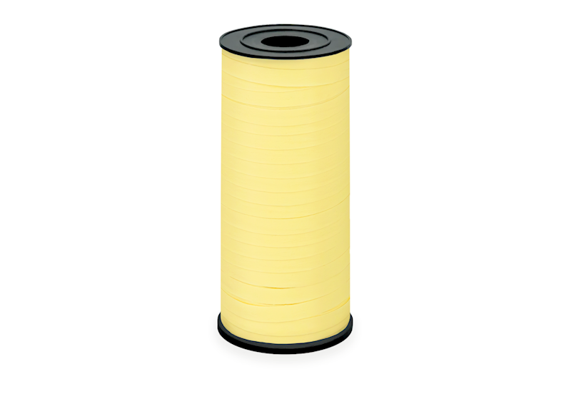 Wstążka plastikowa pastelowa jasna żółta 5mm 92m 160848