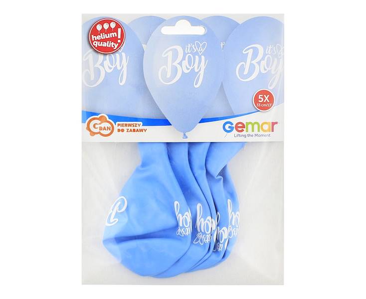 Balon z nadrukiem Its a Boy 5szt 33cm