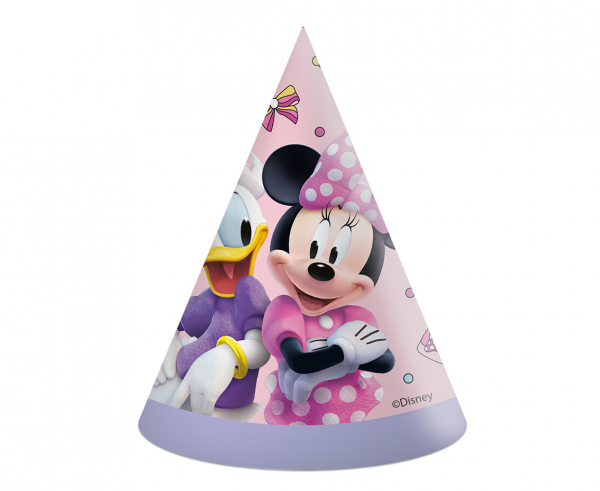 Czapeczki urodzinowe Minnie 6szt 