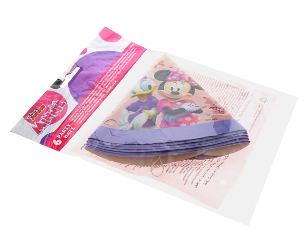 Czapeczki urodzinowe Minnie 6szt 