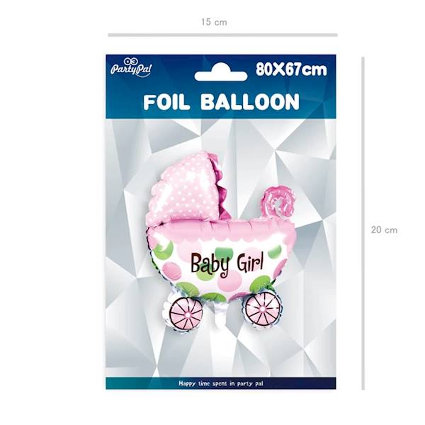 Balon foliowy wózek Baby Girl 80x67cm 460154