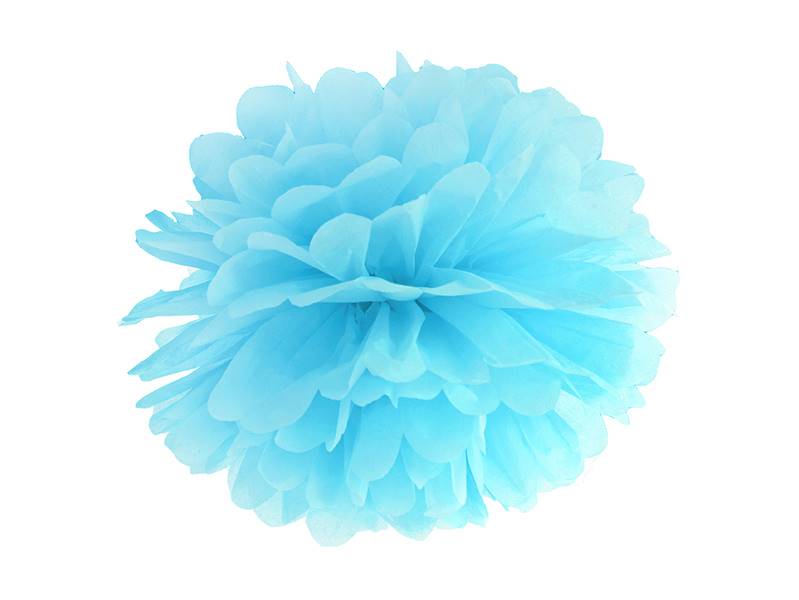 POMPON Z BIBUŁY 25CM BŁĘKITNY PP25-011