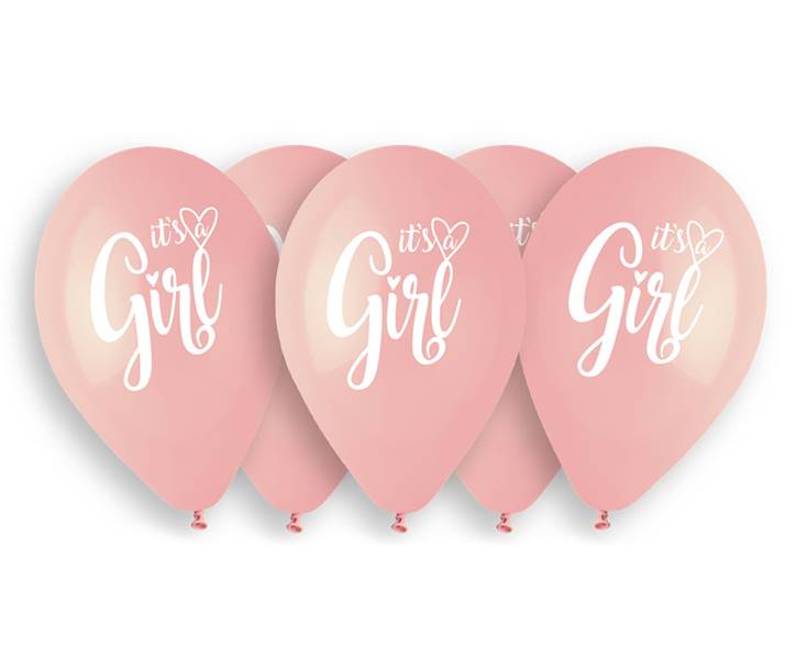 Balon z nadrukiem Its a Girl 5szt 