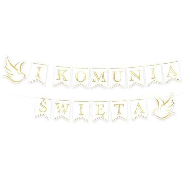 Girlanda Komunia Święta flagi 14szt + 2 gołębie banner  127476
