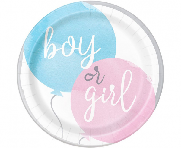Talerze Gender Party Boy or Girl 21,9cm 8szt 