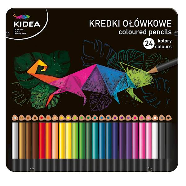 Kredki 24 kol w puszce Kidea