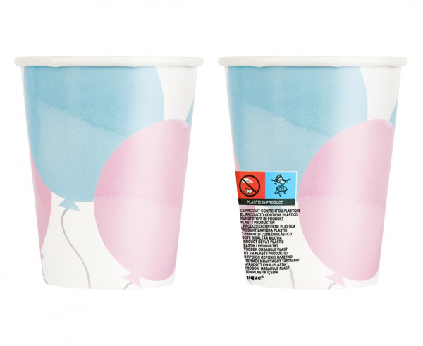 Kubeczki papierowe Gender Party Boy or Girl 270ml 8szt