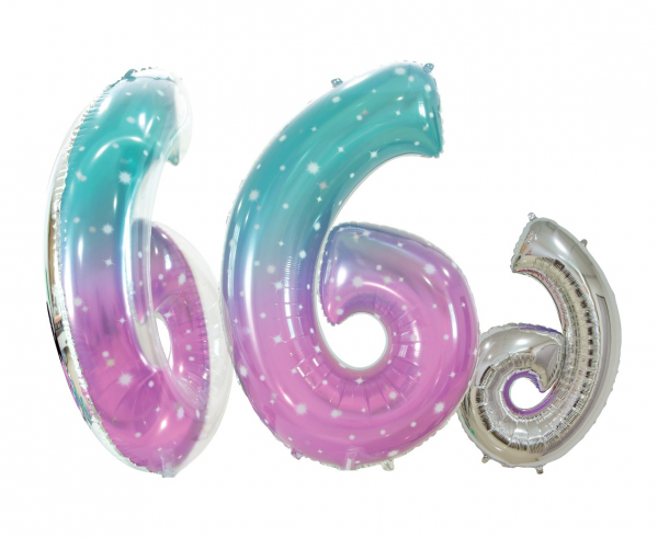 Balon foliowy cyfra 6 kosmos 78cm BC-HKS6