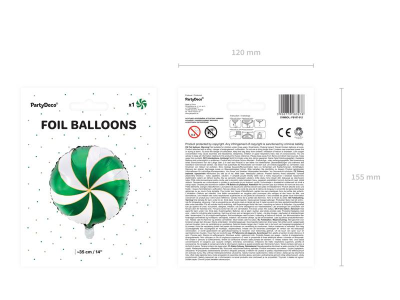 Balon foliowy Cukierek 35cm zielony FB107-012