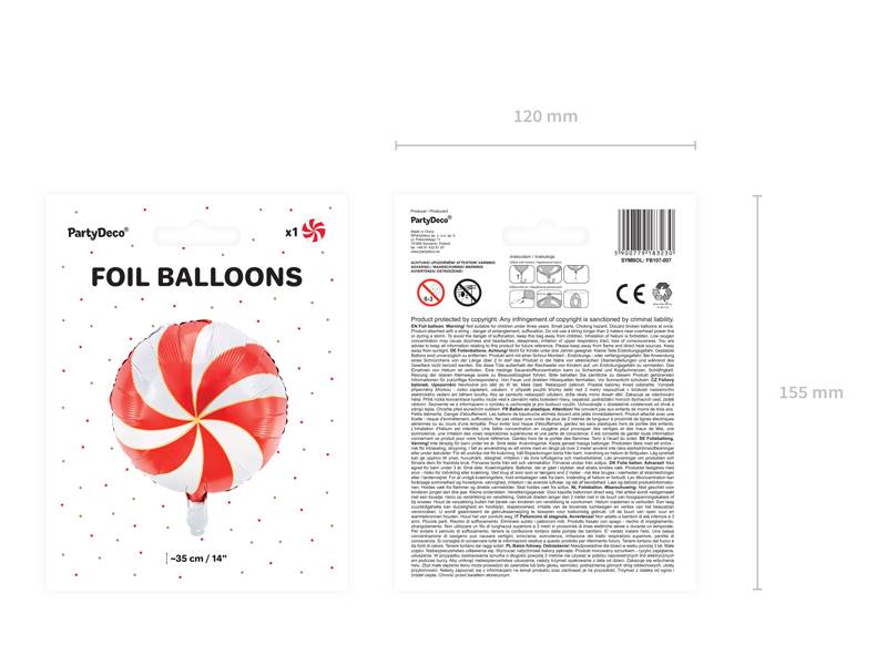 Balon foliowy Cukierek 35cm czerwony FB107-007