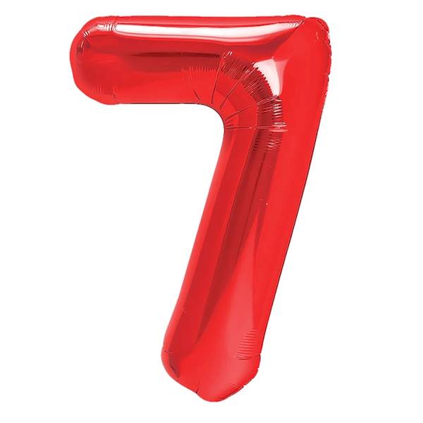 Balon foliowy cyfra 7 czerwona 100cm 450298