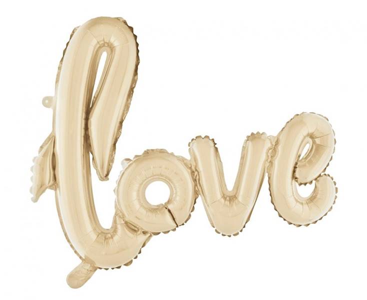 Balon napis Love różowe złoto 68cm