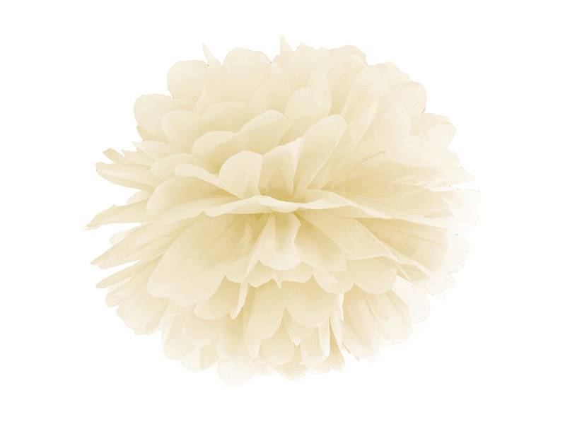 POMPON Z BIBUŁY 25CM Kremowy PP25-079