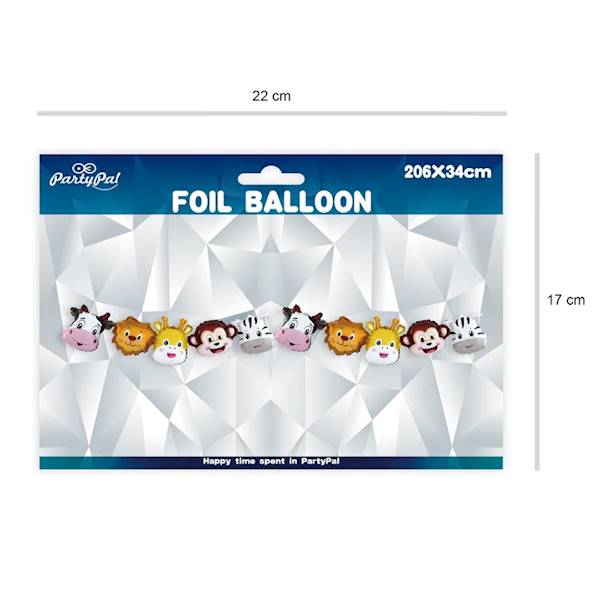 Girlanda balonowa foliowa zwierzątka 206x34cm 128084