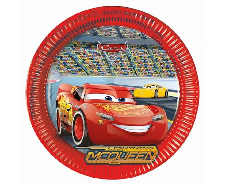 Talerzyki papierowe Cars 3 23cm, 8 szt.