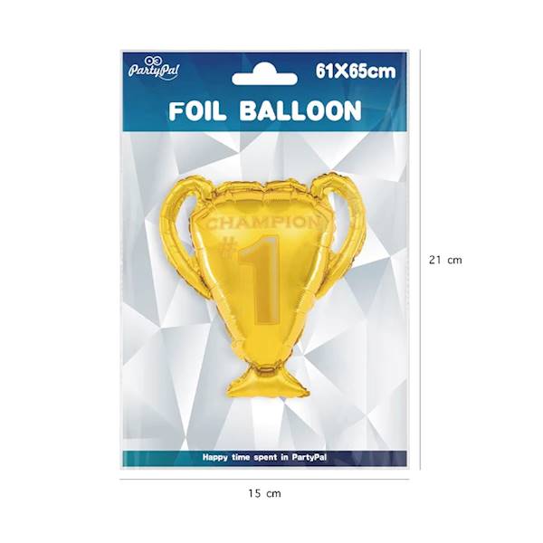 Balon foliowy puchar złoty Champion #1 61x65 cm 460710
