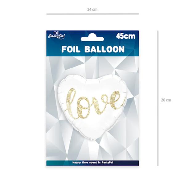 Balon foliowy serce białe Love ślub 460216