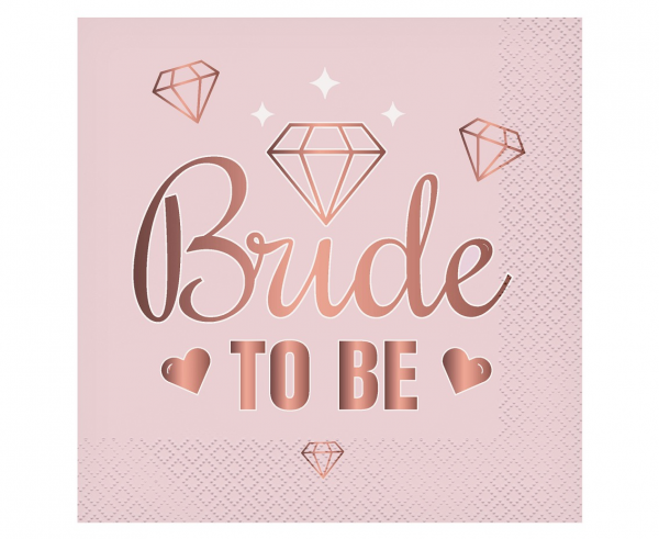 Serwetki różowe Bride to Be 33x33 cm 20szt