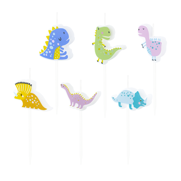 Świeczki Dinozaury Pikery 6 szt 420311