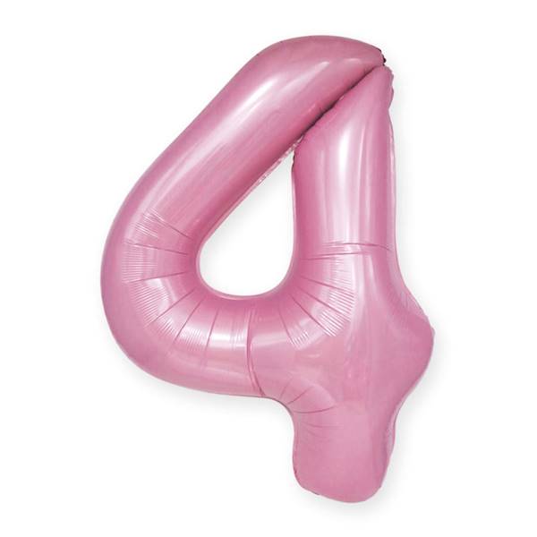 Balon foliowy cyfra 4 jasny róż 100cm 450036