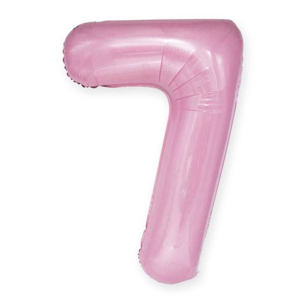 Balon foliowy cyfra 7 jasny róż 100cm 450039