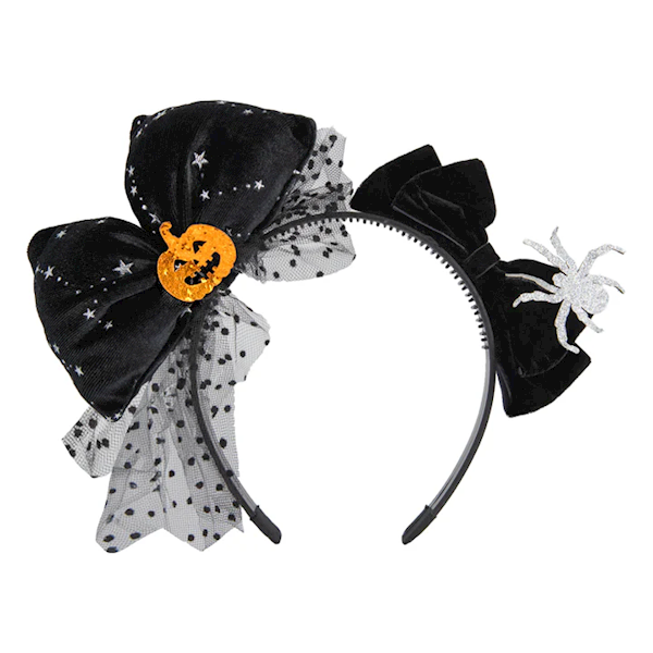 Opaska Halloween kokardy welur 152485