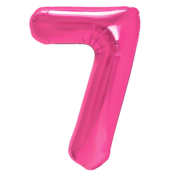Balon foliowy cyfra 7 różowy ciemny 100cm 450277