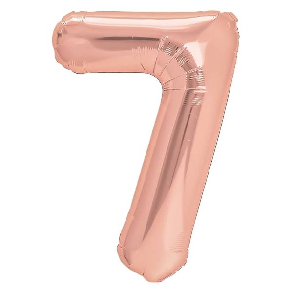 Balon foliowy cyfra 7 różowe złoto 100cm 450029