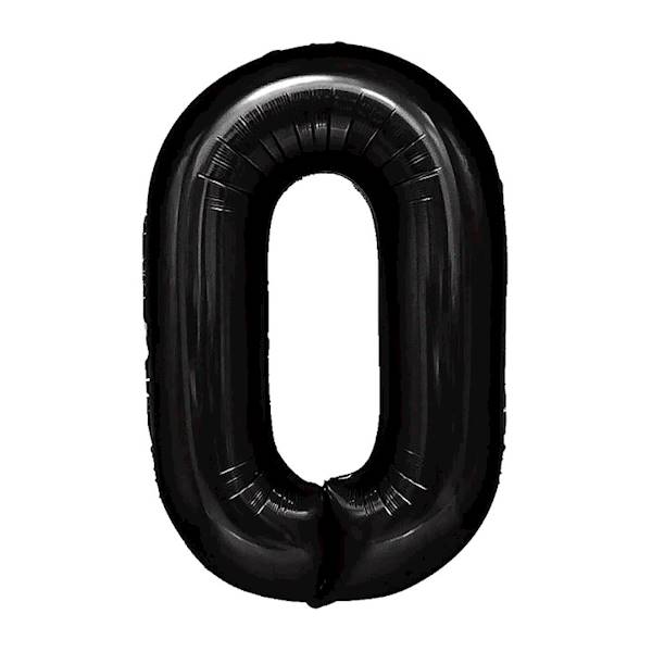 Balon foliowy cyfra 0 czarna 100cm 450080