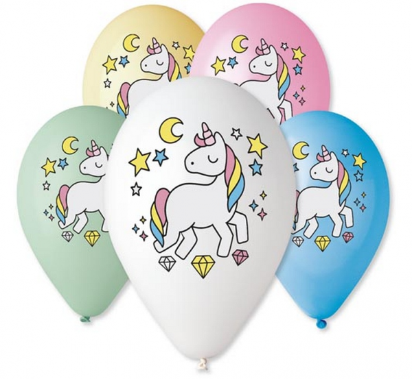 Balony lateksowe Jednorożec 12' 5szt Gemar