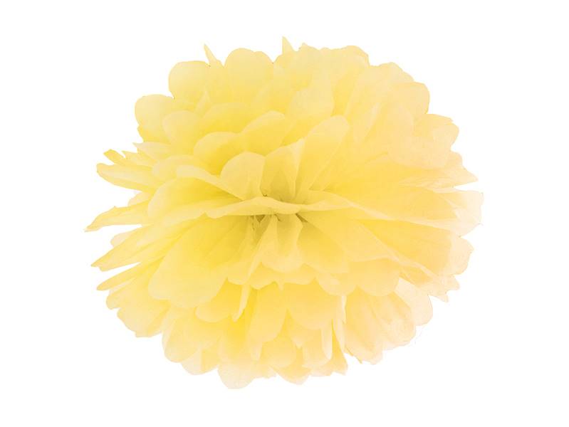 POMPON Z BIBUŁY 25CM Żółty PP25-084
