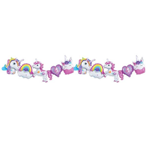 Girlanda balonowa foliowa jednorożce 206x34cm 128902