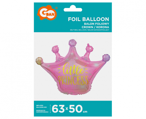 Balon foliowy korona różowa Little Princess 