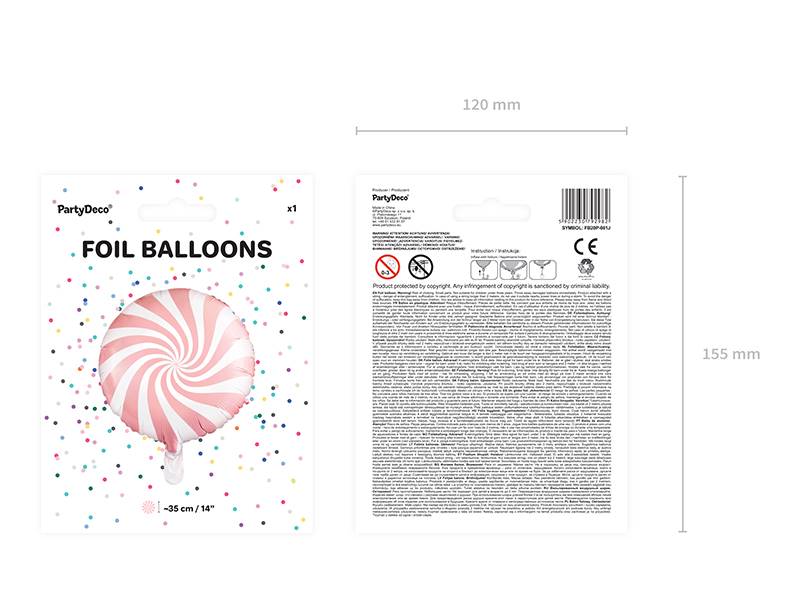 Balon foliowy Cukierek 35cm Jasny Różowy FB20P-081J