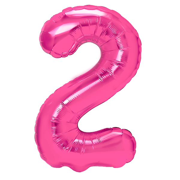 Balon foliowy cyfra 2 różowy ciemny 100cm 450272