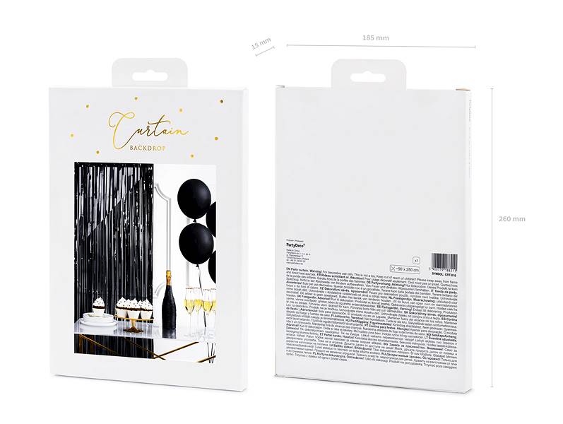 Kurtyna Party czarna 90x250cm CRT-010