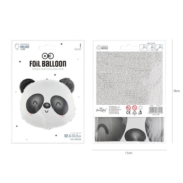 Balon foliowy panda głowa 52x56 138410